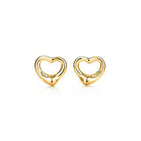 Elsa Peretti's  Vintage Tiffany and Company Open Heart Earring In 18K Gold