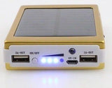High Capacity 2000 Mah Solar Power Bank Charges With Two Duel Usb Output Led