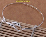 925 Sterling Silver Double Dolphin Bangle Bracelet