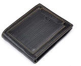 Men's Leather Wallet Pockets Money Clip Purse Id Credit Card Clutch Bifold Black