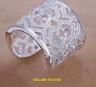 Ladies Jewelry Solid Silver Retro Vintage Hot Ring 925 Crystal