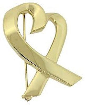 Tiffany & Company 18 Karat .925 Loving Heart Brooch yellow gold