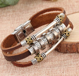 2016 Handmade Retro Leather Woven Charm Rock Bracelet Men Vintage Braided Bangles Love Men Jewelry pulseira feminina