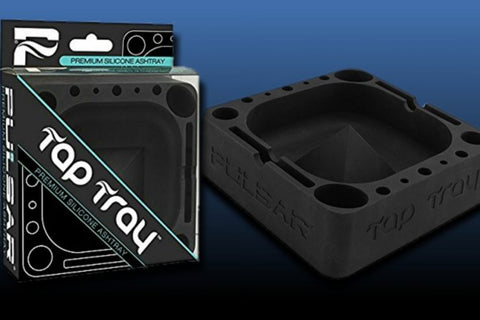 1- Pulsar Tap Tray Silicone Ashtray - Black