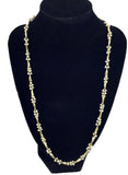 22" Chain With Polish Brass & Faux Pearl