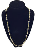 22" Chain With Polish Brass & Faux Pearl