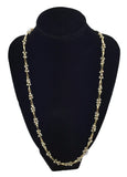 22" Chain With Polish Brass & Faux Pearl