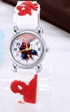 Spiderman Watches Children Cartoon Watch Kids Cool 3-D Rubber Strap Quartz Watch