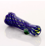 3.5"-4" Fumed reticello chillum with marble