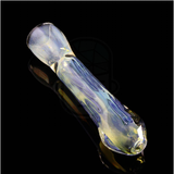 3.5" Silver Fumed Inside Out Line Worked Flat Mouth Chillum
