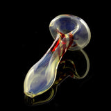 3.75" Surface Worked Silver Fumed Color Swirl Spoon with Flat Mouth Piece