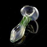 3.75" Surface Worked Silver Fumed Color Swirl Spoon with Flat Mouth Piece