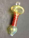 3.75" Surface Worked Silver Fumed Color Swirl Spoon with Marble Head
