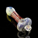 3.75" Surface Worked Silver Fumed Color Swirl Spoon with Marble Head