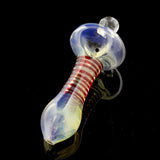 3.75" Surface Worked Silver Fumed Color Swirl Spoon with Marble Head