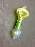 3.75" Surface Worked Silver Fumed Color Swirl Spoon with Marble Head