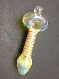 3.75" Surface Worked Silver Fumed Color Swirl Spoon with Marble Head