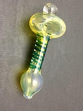 3.75" Surface Worked Silver Fumed Color Swirl Spoon with Marble Head