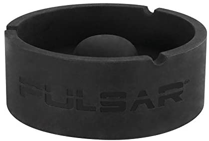 1- Pulsar Tap Tray Basic Silicone Round Ashtray - Black