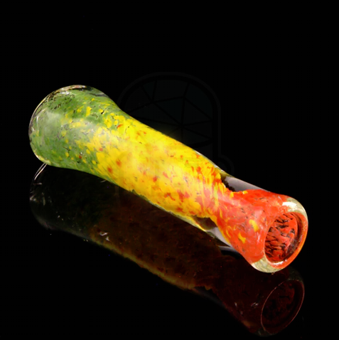 3" Rasta Frit Inside Out Flat Mouth Chillum