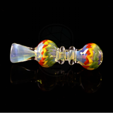 3" Silver Fumed Inside Out Rasta Zig Zag with Maria Ring Chillum