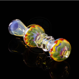 3" Silver Fumed Inside Out Rasta Zig Zag with Maria Ring Chillum