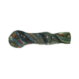 3" Silver Fumed Inside Out Striped Dichro Flat Mouth Chillum