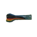 3" Silver Fumed Inside Out Striped Dichro Flat Mouth Chillum
