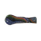 3" Silver Fumed Inside Out Striped Dichro Flat Mouth Chillum