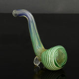 4" Color changing surface worked swirl head sherlock pipe