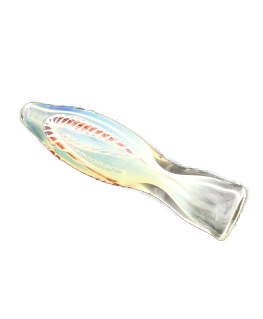 4" Fumed latticino chillum