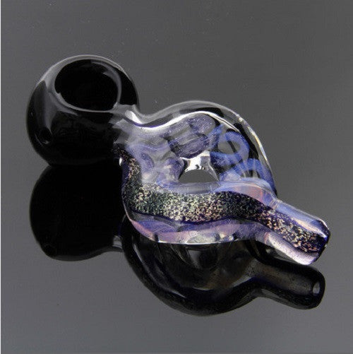 4" Purple slime and dichro donut pipe with black head