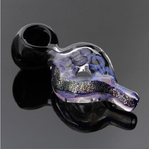 4" Purple slime and dichro donut pipe with black head
