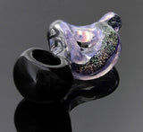 4" Purple slime and dichro donut pipe with black head