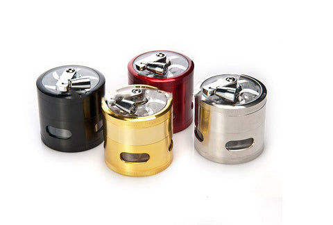 4 layer herb grinders Transparent hand-grinder weed tobacco metal pollen grinder CNC 61.4mm