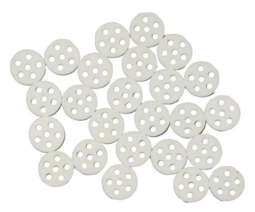 10-pc Set-8mm X 2mm White Ceramic Pipe Screen w/ Six Holes
