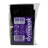 50pc Set - Stink Sack Dymapak 3.62x5.04 Smell Proof Storage Bags - Black