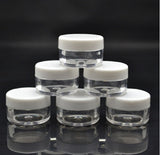 White/Black Cream Jar, Empty Plastic Cosmetic Container Clear Jar