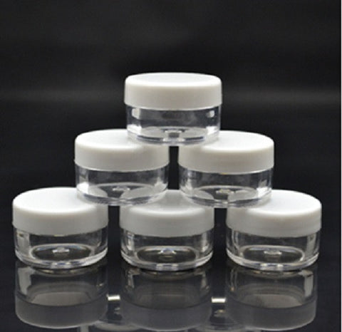 White/Black Cream Jar, Empty Plastic Cosmetic Container Clear Jar