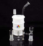 6.8" inches OIL DRUM Mini Glass bong smoking water pipes with titanium nail oil rig dome and nail 14.5mm joint