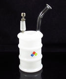 6.8" inches OIL DRUM Mini Glass bong smoking water pipes with titanium nail oil rig dome and nail 14.5mm joint