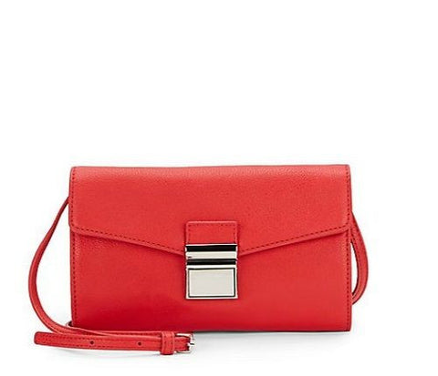 Alexa Push Lock Leather Mini Bag 1", 20-22", 4.5", 8.5", Medium, Red