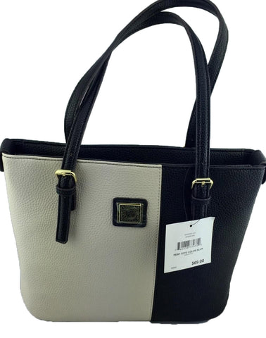 Anne AK Klein Perfect Two Tone Tote Color Black/White