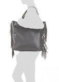 Bcbg Paris Black Fringe Story Tote 14", 17.5", Large, •non leather