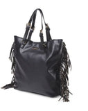 Bcbg Paris Black Fringe Story Tote 14", 17.5", Large, •non leather