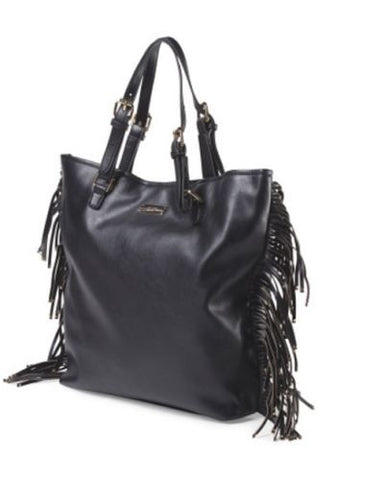 Bcbg Paris Black Fringe Story Tote 14", 17.5", Large, •non leather