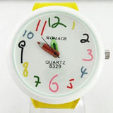 Big Case Pencil Pointer Girls Quartz Woman's Leather Band Wrist Watch