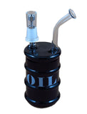 6.8" inches OIL DRUM Mini Glass bong smoking water pipes with titanium nail oil rig dome and nail 14.5mm joint