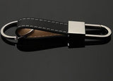 Black Men's Leather Belt Strap Key Ring Car Keychain Zinc Alloy Ring Chain