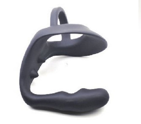 1-pcs Black Silicone Anal Plug with Ring GS-025